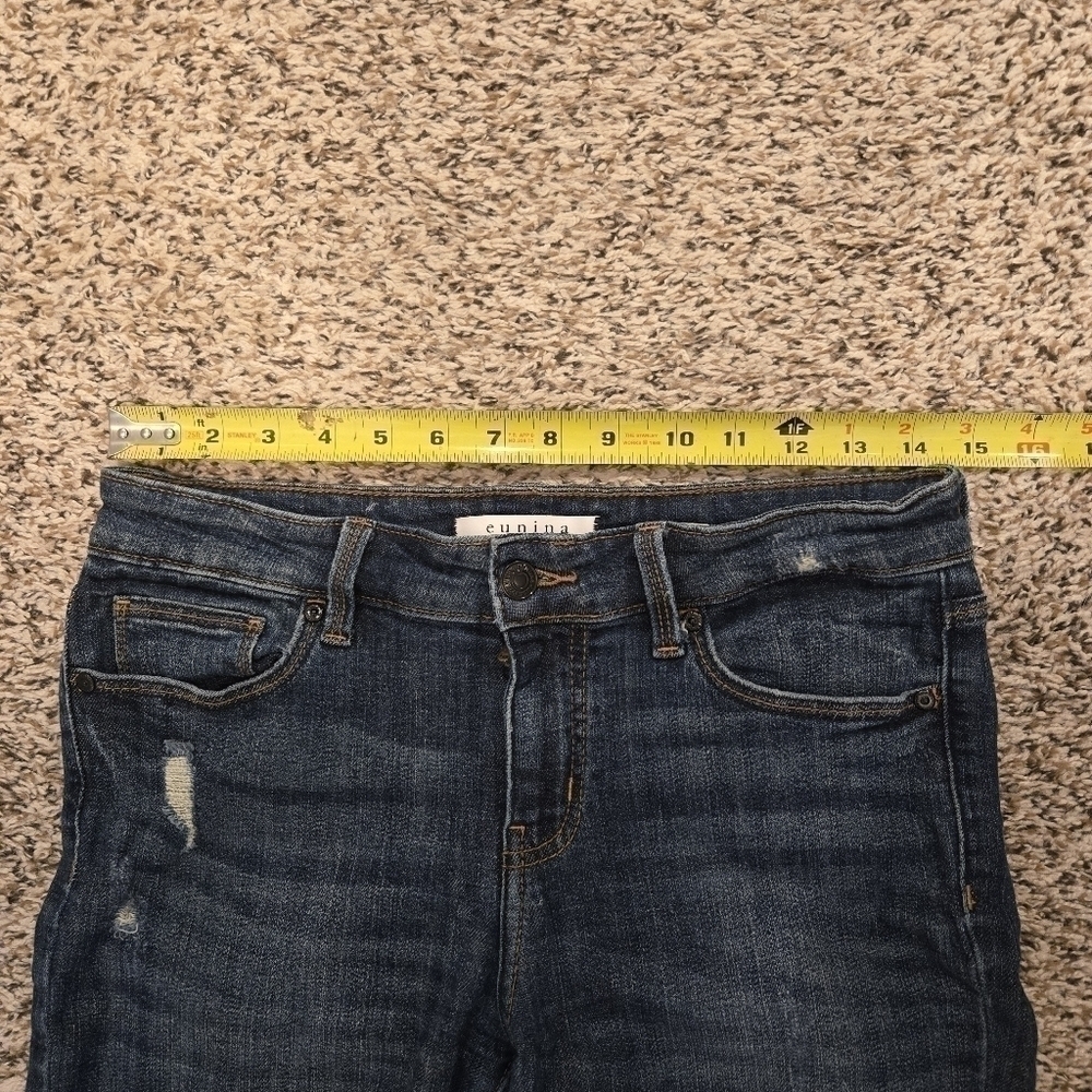 Eunina Jeans Women's Lauren Mid Rise Skinny Distressed Jeans Size 5 - Picture 10 of 12